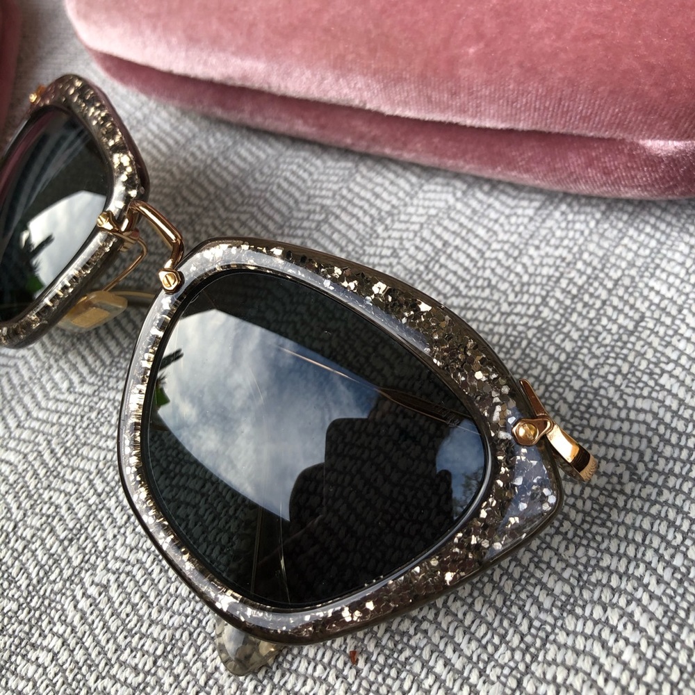 Miu Miu Glitter Noir Sunglasses